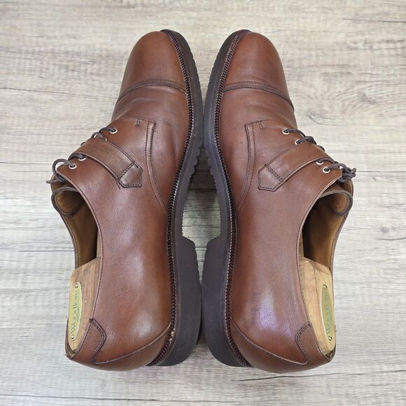 Salvatore Ferragamo Studio Men's Sz 9.5 D Brown Monk Strap Cap Toe Dress Shoes - Picture 5 of 10